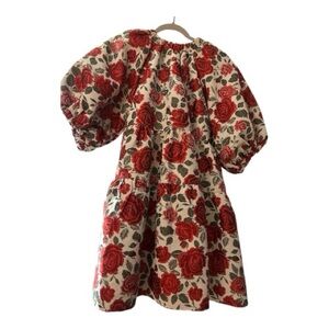 AUREUM Elegant Red Rose Long Sleeve Dress